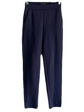 SHAN Women’s Size 2 Navy Straight-Leg Trouser Pull On Classic Minimalist